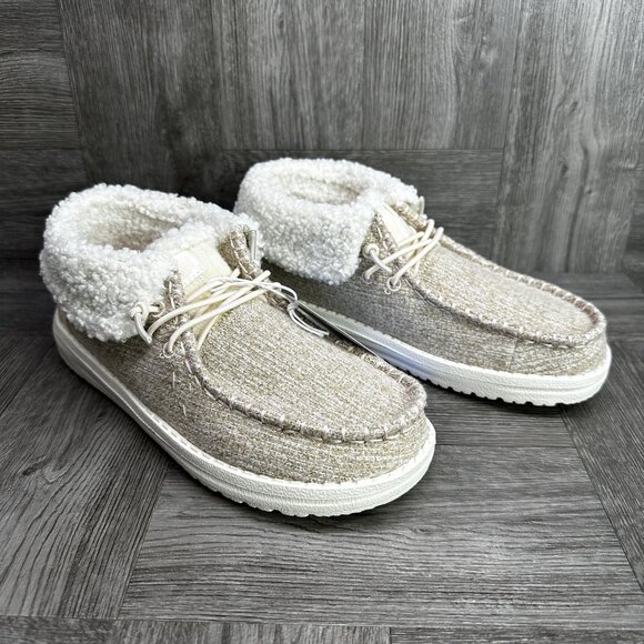 Hey Dude Wendy Fold Brushed Cozy Kids size 1 Fleeced Lined Shoes - Picture 5 of 8